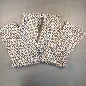 Mayfair Velvet Lounge Pants Women Medium Grey White Geometric Fleece Pajamas NEW